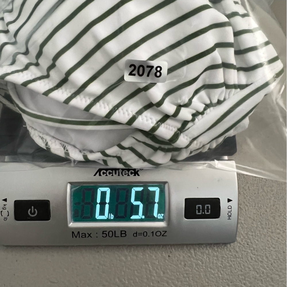 Cupshe Striped Reversible Bikini Bottom Swimsuit Set NWT Size Medium Green White - Picture 12 of 12